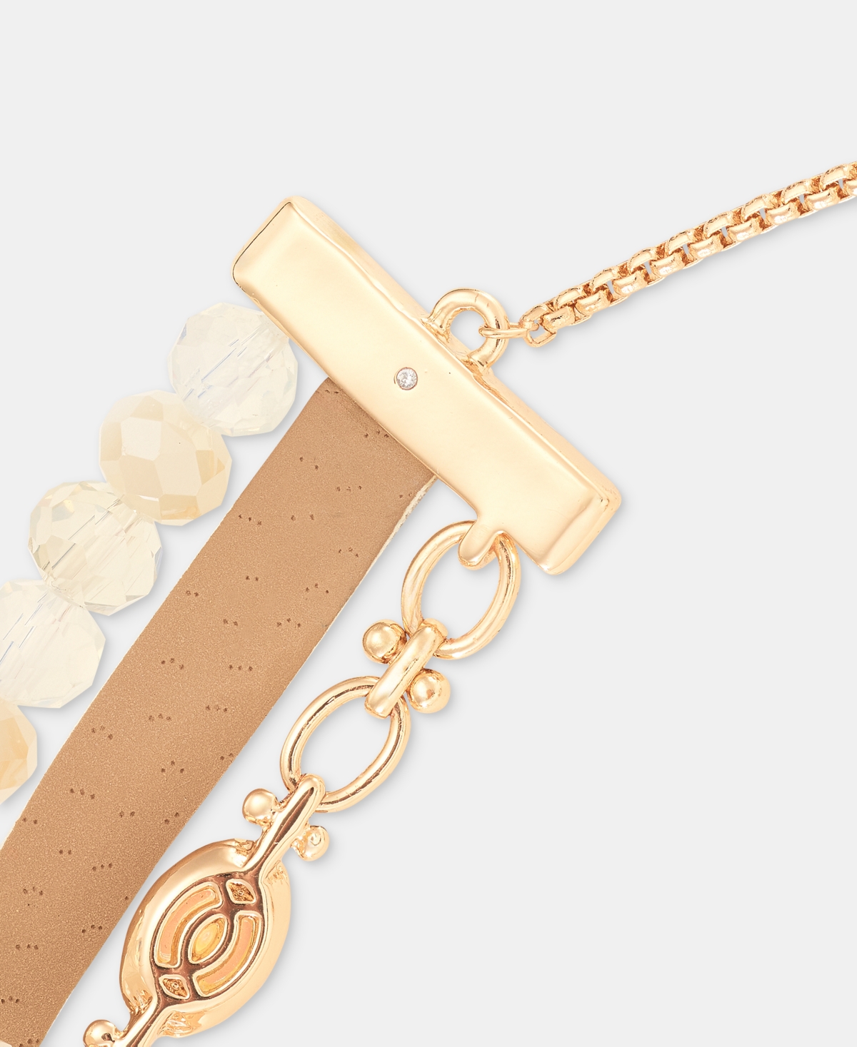 lonna & lilly Three-Row Stone Bead Slider Bracelet