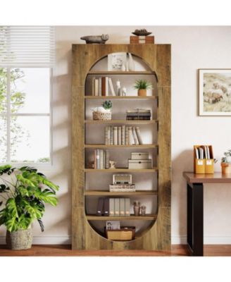 70.87" Tall Arched Bookshelf, 8-Tier