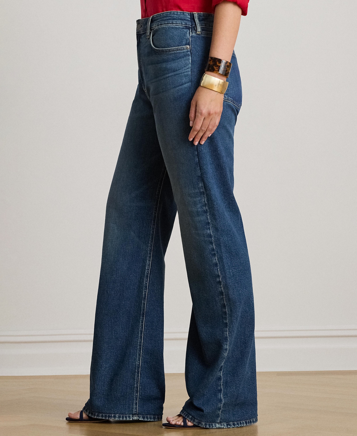 Lauren Ralph Plus High-Rise Straight Wide-Leg Jeans