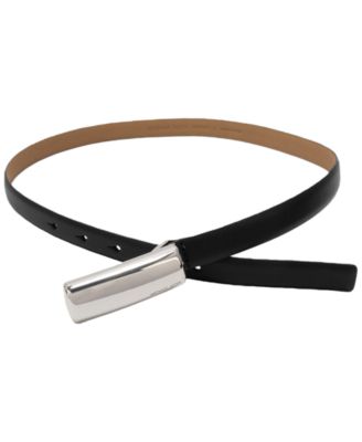 Bubble Plaque Leather Belt