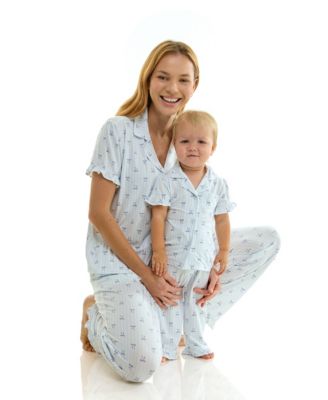 Toddler Mommy and Me Notch Collar Shirt & Pants, 2-Piece Set