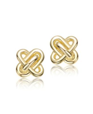 Elegant Knot Loop Stud Earrings in 14K Gold Plated