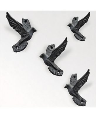 Rustic Cast Iron Pigeon Coat Hooks - 5 Pack