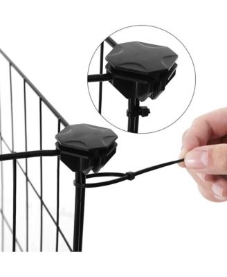 Small Animal Playpen with Oxford Floor Mat, 48.4" x 24.8", 1" Wire Spacing, Modular Panels, 2 Doors