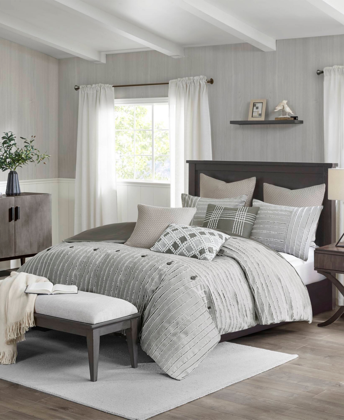 Madison Park Signature Essence Clipped Jacquard 10-Pc. Comforter Set, King