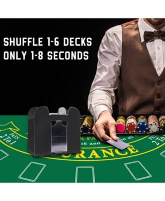Blackjack Game Set with Blackjack Felt, Card Shuffler, Dealer Shoe, Discard Holder Tray, Cut Cards