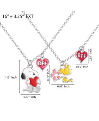 Snoopy Woodstock BFF 2 Piece Necklace Set 16" Officially Licensed