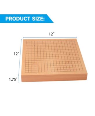12-Inches Wooden Go Board Game Set with Drawers, Wood Go Game Board Set with Plastic Stones
