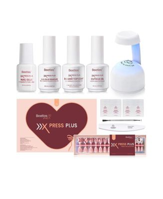 X Press Short Almond French Tip Press-On Nails Kit (224 pcs)