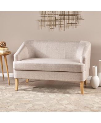 Mid-Century Modern Loveseat with Flared Legs and High-Density Foam