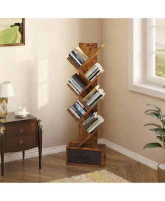 7-Tier Rustic Tree Shelves, Space-Saving, Sturdy Design, Easy Assembly, Multi-Use