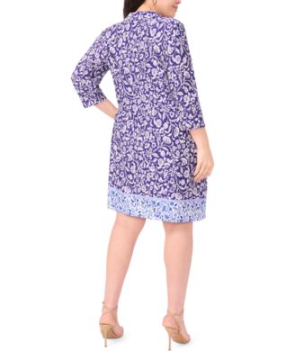 Plus Size Collared Neck Zip-Front Dress