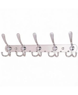Heavy Duty 5-Tri Hook Wall Rack for Coats, Hats, Towels, Purse, Scarfs, Robes