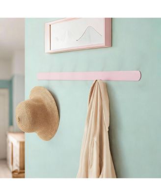 Heavy Duty 29.5" Long 8-Triple Hooks Coat Rack, Pink