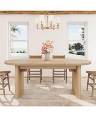 Kitchen Table 70 Oval Dining Table for 6 to 8 People Long Large Kitchen Table for Dining Room, Home Office, Living Room