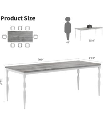 Kitchen Table 71 Inch Farmhouse Dining Table for 6-8 People Rectangular Wood Kitchen Table for Dining Room, Home Office