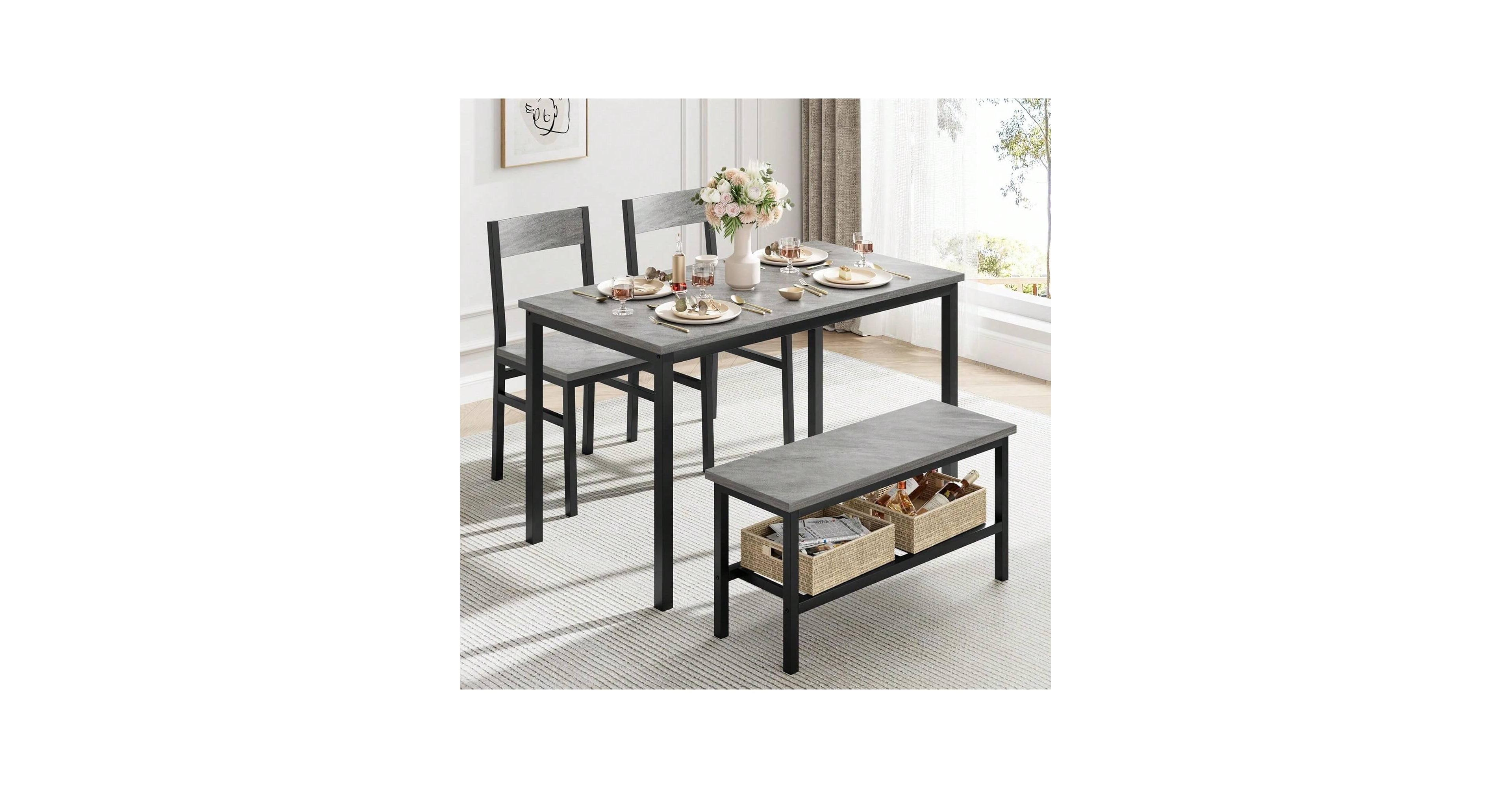 Gaomon Kitchen Table Dining Table Set For 4 Modern Kitchen Table for Dining Room, Home Office, Living Room