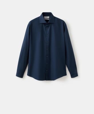 Men's Slim-Fit Cotton Poplin Dress Shirt