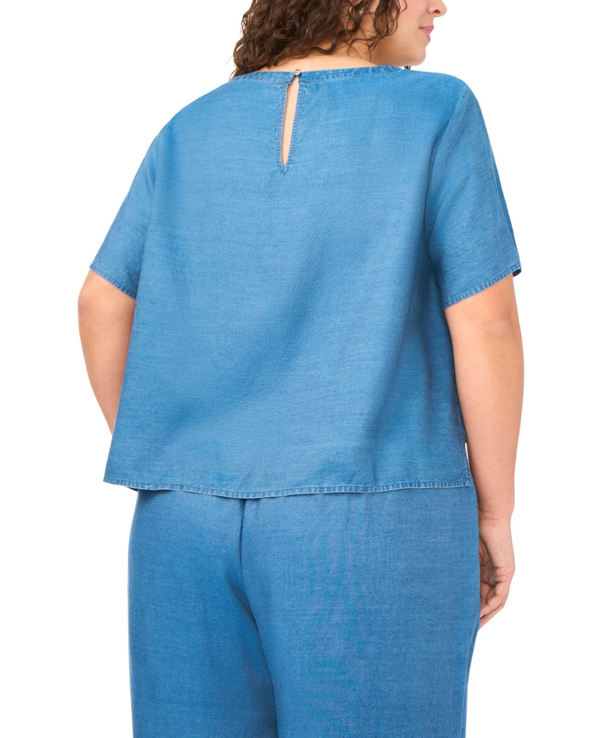 Vince Camuto Plus Short-Sleeve Crewneck Top