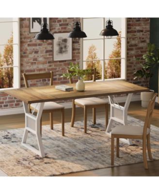 Kitchen Table 70.8 Inch Dining Table 4-6 Person Kitchen Table for Dining Room, Home Office, Living Room