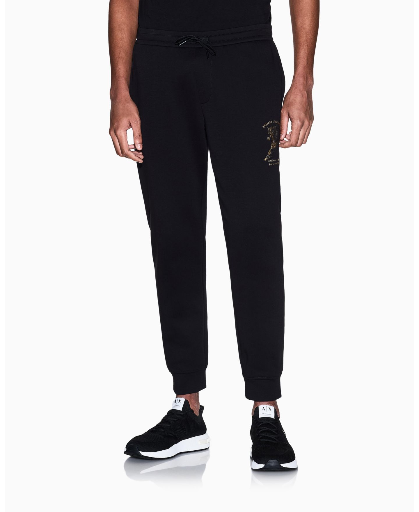 Мужские брюки A|X Armani Exchange Lunar New Year Graphic Jogger, цвет: Чёрный — фото 1