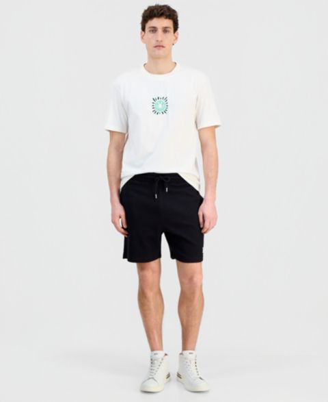 Мужские шорты Hugo Boss Waffle Jersey 7.9" Drawstring, цвет: Чёрный