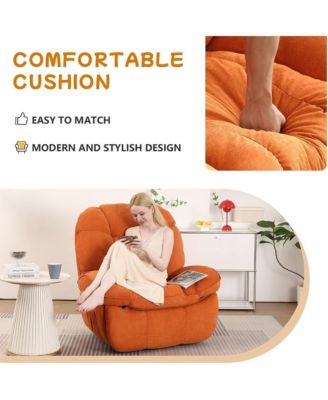 Oversized Swivel Power Recliner Chair, Modern Massage Rocker Recliner Chairs with Heated, USB-C Ports and Side Pocket