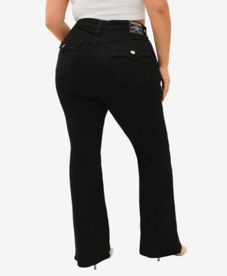 Plus Size Joey Flare Mid Rise Flap Jeans