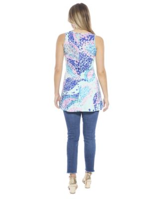 Women's Abstract Scoop Neck Tunic Tank Top