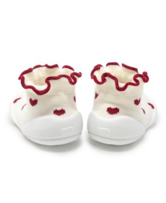Baby Girls First Walk Sock Shoes Sweet Hearts