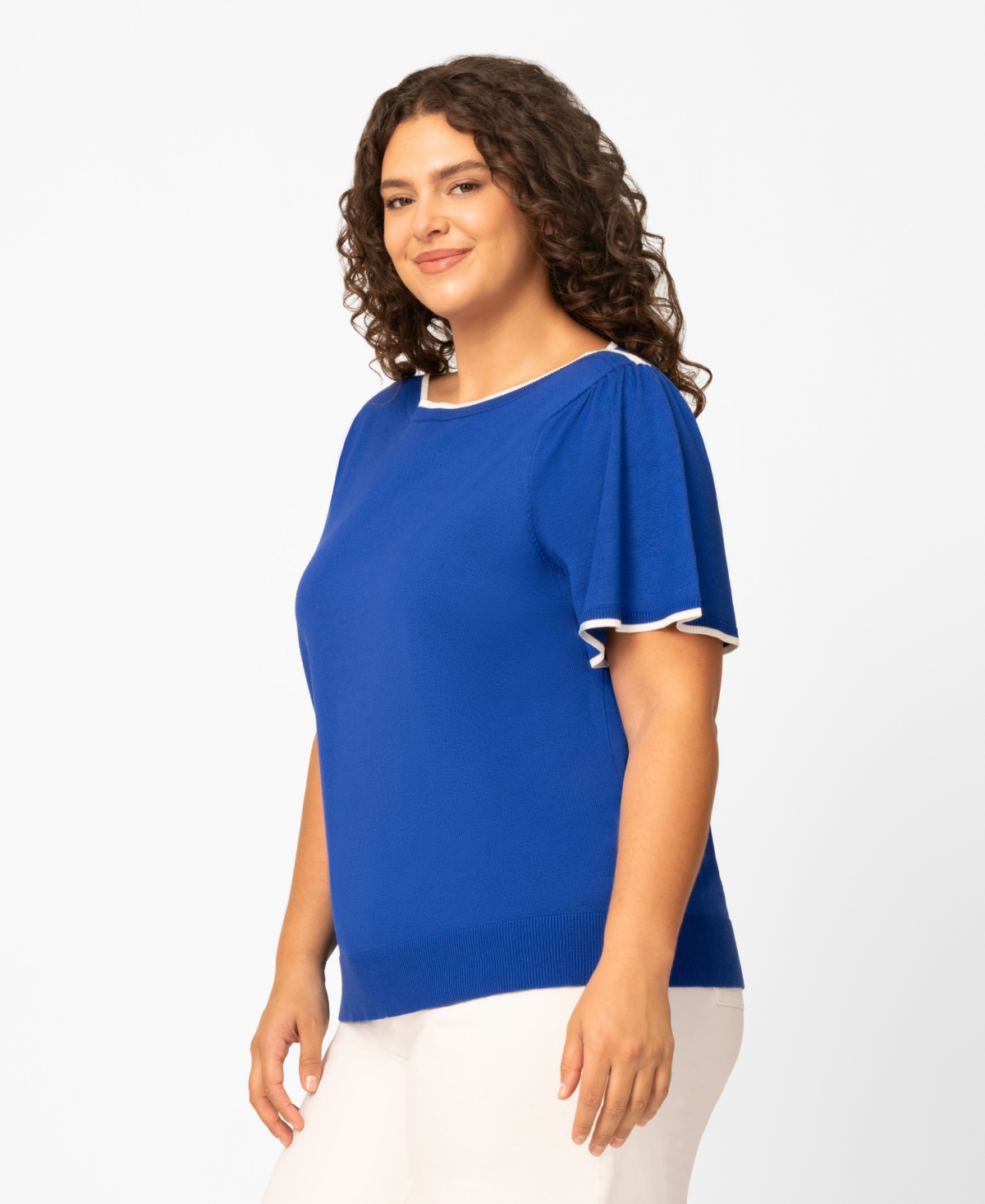 Melissa Paige Plus Elbow Flare-Sleeve Boat Neck Top, Macy's Exclusive