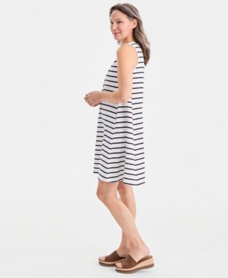 Women's Striped Lace-Up Sleeveless Dress