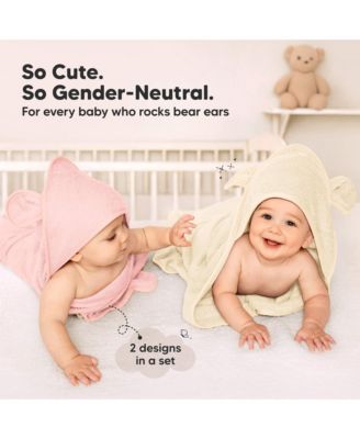 2pk Snuggle Baby Towels with Hood for Newborn Girls, Boys, Toddlers, Soft & Absorbent Hooded Baby Bath Towels