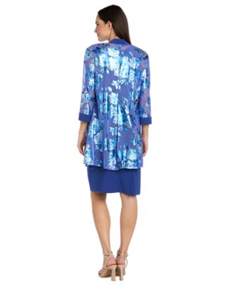 Women's Foil Printed Swing Jacket & Tank Dress, 2-Piece Set