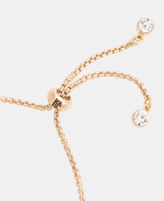 Glass Pearl Charm Slider Bracelet