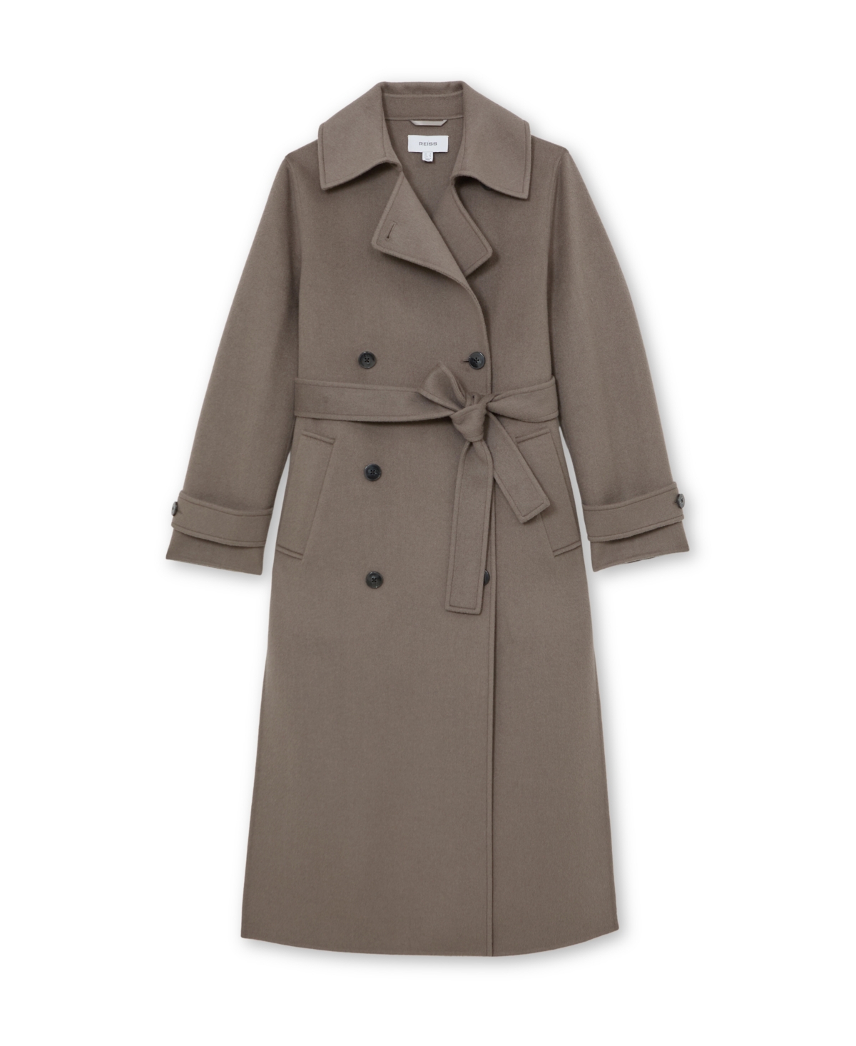Reiss Women's Wool-Blend Belted Blind Seam Coat