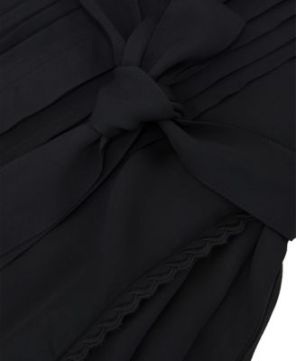 Women's Embroidered-Trim Belted Mini Dress