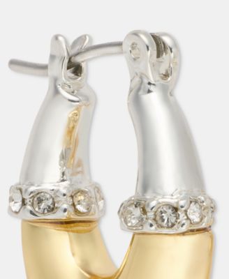 Pav&eacute; Rondell Huggie Hoop Earrings