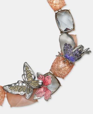 Mixed Stone Butterfly 18" Collar Necklace