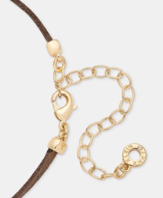 Imitation Pearl Flower Suede Cord Pendant Necklace, 16" + 3" extender