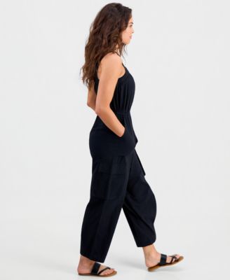 Petite Cotton Cargo Jumpsuit