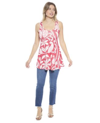 Women's Paisley Scoop Neck Tunic Tank Top