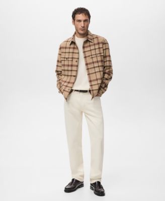 Men's Pockets Check Overshirt