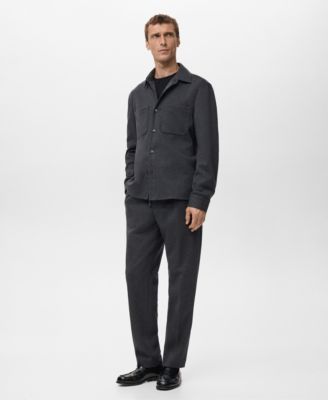 Men's Pockets Flannel Overshirt