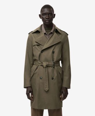 Men's Water-Repellent Belted Trench Coat