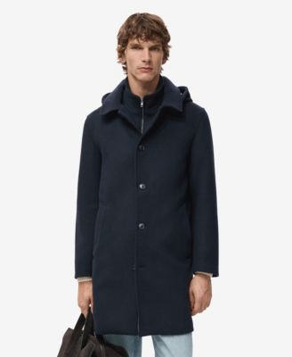 Men's Detachable Inner Collar Wool Coat