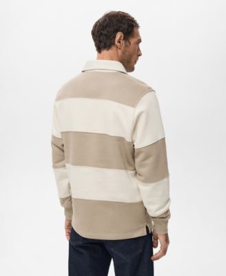 Men's Striped Polo Sweatshirt