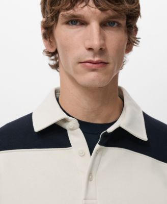 Men's Striped Polo Sweatshirt