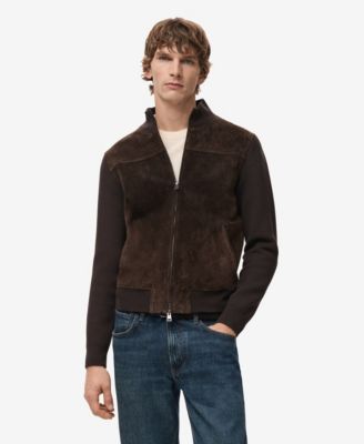 Men's Combined Leather And Suede Jacket