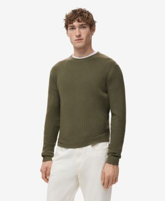 Men's Fine Rib-Knit Cotton Sweater